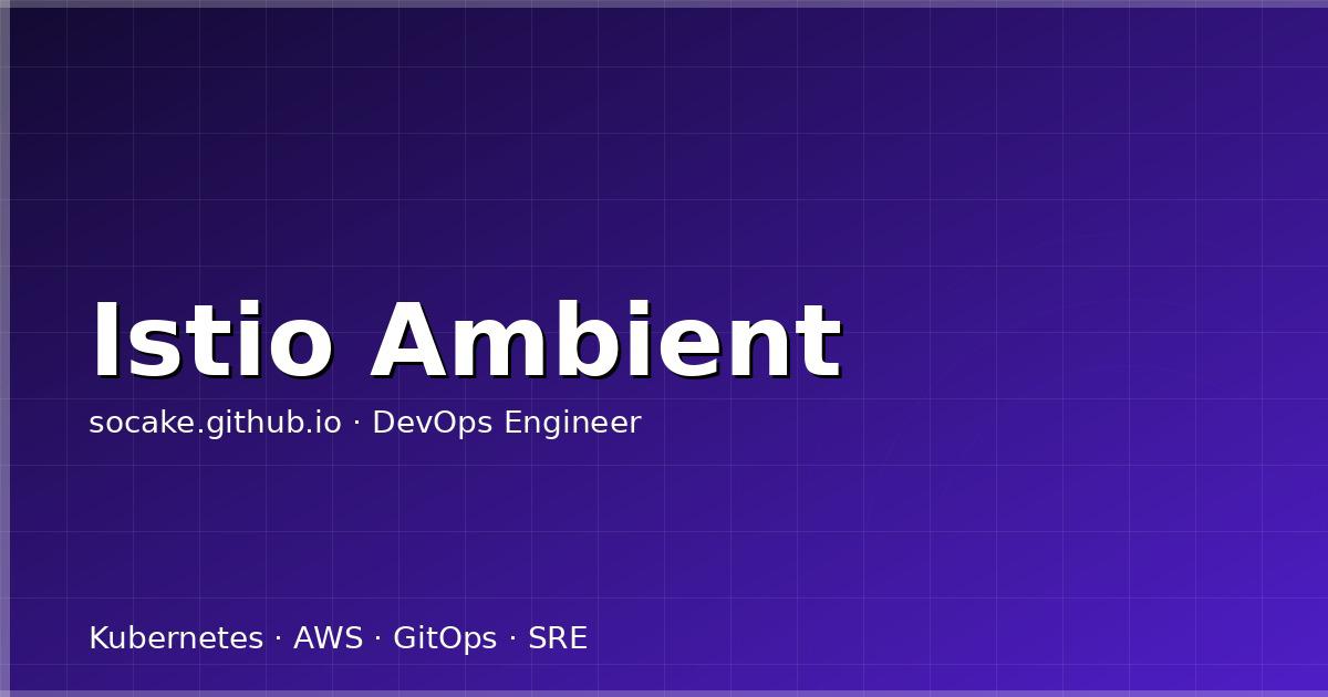 Featured image for Istio Ambient Mode 无 Sidecar 服务网格实践