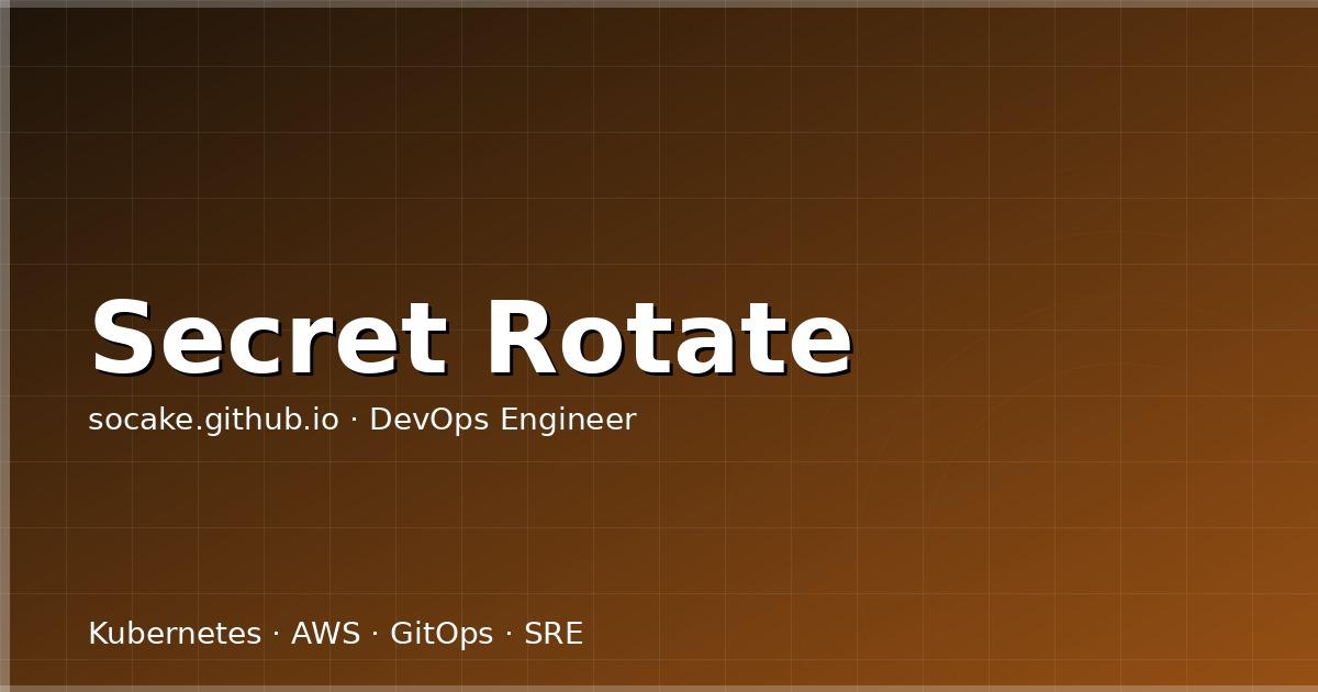 Featured image for 密钥自动轮换实战：Vault、AWS Secrets Manager 与 SOPS 的工程化方案